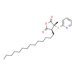 ChemSpider 2D Image | (3R,4S)-3-Methyl-3-(2-pyridinylsulfanyl)-4-tetradecyldihydro-2,5-furandione | C24H37NO3S