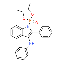 ChemSpider 2D Image | Diethyl (3-anilino-2-phenyl-1H-indol-1-yl)phosphonate | C24H25N2O3P