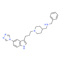 ChemSpider 2D Image | 1-Phenyl-N-[(1-{3-[5-(4H-1,2,4-triazol-4-yl)-1H-indol-3-yl]propyl}-4-piperidinyl)methyl]methanamine | C26H32N6