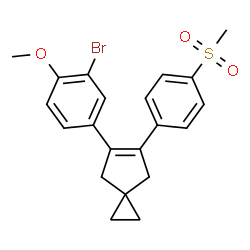 ChemSpider 2D Image | 4-[6-(3-bromo-4-methoxyphenyl)spiro[2.4]hept-5-en-5-yl]phenyl methyl sulfone | C21H21BrO3S
