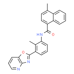 ChemSpider 2D Image | 4-Methyl-N-[2-methyl-3-([1,3]oxazolo[4,5-b]pyridin-2-yl)phenyl]-1-naphthamide | C25H19N3O2