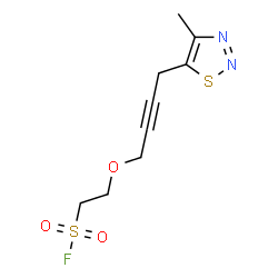 ChemSpider 2D Image | 2-{[4-(4-Methyl-1,2,3-thiadiazol-5-yl)-2-butyn-1-yl]oxy}ethanesulfonyl fluoride | C9H11FN2O3S2