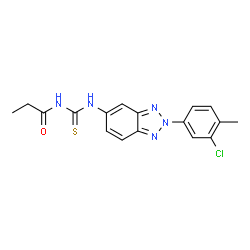 ChemSpider 2D Image | N-{[2-(3-Chloro-4-methylphenyl)-2H-benzotriazol-5-yl]carbamothioyl}propanamide | C17H16ClN5OS