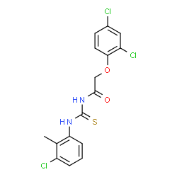 ChemSpider 2D Image | N-[(3-Chloro-2-methylphenyl)carbamothioyl]-2-(2,4-dichlorophenoxy)acetamide | C16H13Cl3N2O2S