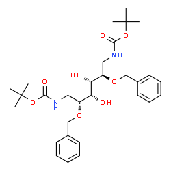 ChemSpider 2D Image | 2,5-Di-O-benzyl-1,6-dideoxy-1,6-bis({[(2-methyl-2-propanyl)oxy]carbonyl}amino)-D-mannitol | C30H44N2O8