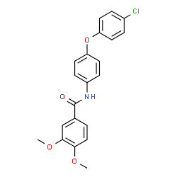 ChemSpider 2D Image | N-[4-(4-Chlorophenoxy)phenyl]-3,4-dimethoxybenzamide | C21H18ClNO4