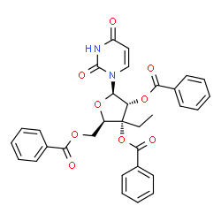 ChemSpider 2D Image | 2',3',5'-Tri-O-benzoyl-3'-C-ethyluridine | C32H28N2O9