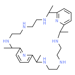 ChemSpider 2D Image | 2,10,16,24-Tetramethyl-3,6,9,17,20,23,29,30-octaazatricyclo[23.3.1.1~11,15~]triaconta-1(29),11(30),12,14,25,27-hexaene | C26H44N8