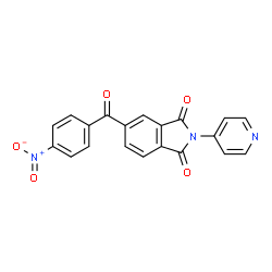 ChemSpider 2D Image | 5-(4-Nitro-benzoyl)-2-pyridin-4-yl-isoindole-1,3-dione | C20H11N3O5