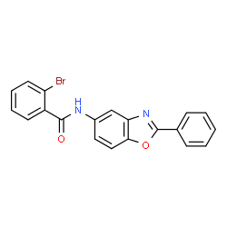 ChemSpider 2D Image | 2-Bromo-N-(2-phenyl-1,3-benzoxazol-5-yl)benzamide | C20H13BrN2O2