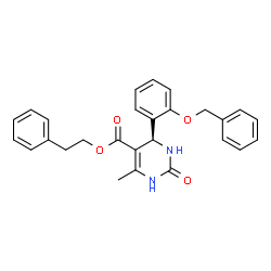 ChemSpider 2D Image | 2-Phenylethyl (4R)-4-[2-(benzyloxy)phenyl]-6-methyl-2-oxo-1,2,3,4-tetrahydro-5-pyrimidinecarboxylate | C27H26N2O4