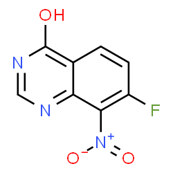ChemSpider 2D Image | 7-Fluoro-8-nitro-4-quinazolinol | C8H4FN3O3