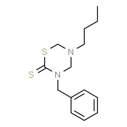 ChemSpider 2D Image | 3-Benzyl-5-butyl-1,3,5-thiadiazinane-2-thione | C14H20N2S2