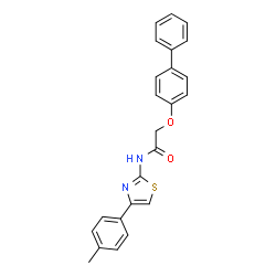 ChemSpider 2D Image | 2-(4-Biphenylyloxy)-N-[4-(4-methylphenyl)-1,3-thiazol-2-yl]acetamide | C24H20N2O2S