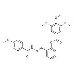 ChemSpider 2D Image | 2-{[(4-Methoxybenzoyl)hydrazono]methyl}phenyl 3,4,5-trimethoxybenzoate | C25H24N2O7