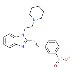 ChemSpider 2D Image | 1-(3-Nitrophenyl)-N-{1-[2-(1-piperidinyl)ethyl]-1H-benzimidazol-2-yl}methanimine | C21H23N5O2