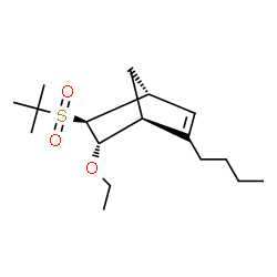 ChemSpider 2D Image | (1S,4R,5S,6S)-2-Butyl-6-ethoxy-5-[(2-methyl-2-propanyl)sulfonyl]bicyclo[2.2.1]hept-2-ene | C17H30O3S