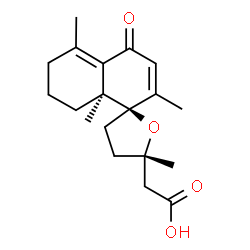 ChemSpider 2D Image | [(2R,5S,8a'S)-2',5,5',8a'-Tetramethyl-4'-oxo-4,5,6',7',8',8a'-hexahydro-3H,4'H-spiro[furan-2,1'-naphthalen]-5-yl]acetic acid | C19H26O4