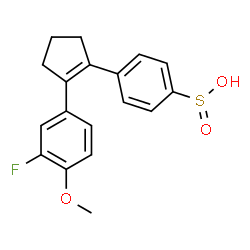 ChemSpider 2D Image | 4-[2-(3-Fluoro-4-methoxyphenyl)-1-cyclopenten-1-yl]benzenesulfinic acid | C18H17FO3S