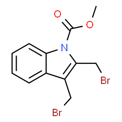 ChemSpider 2D Image | Methyl 2,3-bis(bromomethyl)-1H-indole-1-carboxylate | C12H11Br2NO2