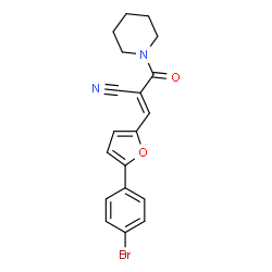 ChemSpider 2D Image | (2E)-3-[5-(4-Bromophenyl)-2-furyl]-2-(1-piperidinylcarbonyl)acrylonitrile | C19H17BrN2O2