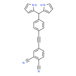 ChemSpider 2D Image | 4-{[4-(Di-1H-pyrrol-2-ylmethyl)phenyl]ethynyl}phthalonitrile | C25H16N4
