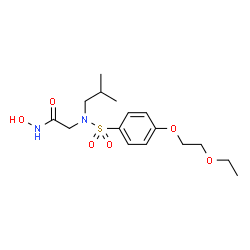 ChemSpider 2D Image | N~2~-{[4-(2-Ethoxyethoxy)phenyl]sulfonyl}-N-hydroxy-N~2~-isobutylglycinamide | C16H26N2O6S