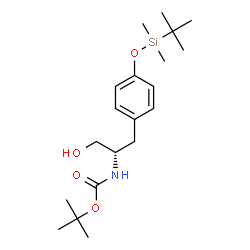 ChemSpider 2D Image | 2-Methyl-2-propanyl [(2S)-1-(4-{[dimethyl(2-methyl-2-propanyl)silyl]oxy}phenyl)-3-hydroxy-2-propanyl]carbamate | C20H35NO4Si