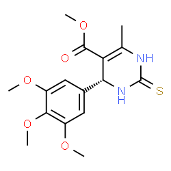 ChemSpider 2D Image | Methyl (4R)-6-methyl-2-thioxo-4-(3,4,5-trimethoxyphenyl)-1,2,3,4-tetrahydro-5-pyrimidinecarboxylate | C16H20N2O5S