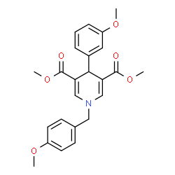 ChemSpider 2D Image | Dimethyl 1-(4-methoxybenzyl)-4-(3-methoxyphenyl)-1,4-dihydro-3,5-pyridinedicarboxylate | C24H25NO6