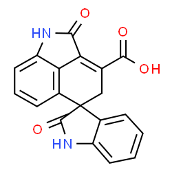 ChemSpider 2D Image | 2,2'-Dioxo-1',2,2',4-tetrahydro-1H-spiro[benzo[cd]indole-5,3'-indole]-3-carboxylic acid | C19H12N2O4