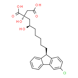 ChemSpider 2D Image | (2S)-2-{(2R)-7-[(9R)-3-Chloro-9H-fluoren-9-yl]-2-hydroxyheptyl}-2-hydroxysuccinic acid | C24H27ClO6