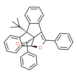 ChemSpider 2D Image | [(4bS,4cR,10bR)-10b-(2-Methyl-2-propanyl)-6-phenyl-4b,10b-dihydro-4cH-dibenzo[2,3:4,5]pentaleno[1,6-bc]furan-4c-yl](phenyl)methanone | C34H28O2