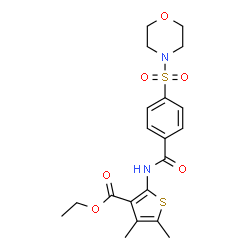 ChemSpider 2D Image | Ethyl 4,5-dimethyl-2-{[4-(4-morpholinylsulfonyl)benzoyl]amino}-3-thiophenecarboxylate | C20H24N2O6S2