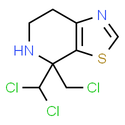 ChemSpider 2D Image | 4-(Chloromethyl)-4-(dichloromethyl)-4,5,6,7-tetrahydro[1,3]thiazolo[5,4-c]pyridine | C8H9Cl3N2S