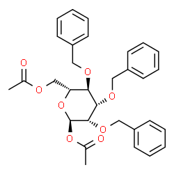 ChemSpider 2D Image | 1,6-Di-O-acetyl-2,3,4-tri-O-benzyl-alpha-D-mannopyranose | C31H34O8