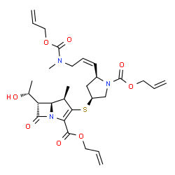 ChemSpider 2D Image | Allyl (4R,5S,6S)-3-({(3S,5S)-1-[(allyloxy)carbonyl]-5-[(1Z)-3-{[(allyloxy)carbonyl](methyl)amino}-1-propen-1-yl]-3-pyrrolidinyl}sulfanyl)-6-[(1R)-1-hydroxyethyl]-4-methyl-7-oxo-1-azabicyclo[3.2.0]hept
-2-ene-2-carboxylate | C29H39N3O8S