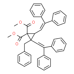 ChemSpider 2D Image | Dimethyl 2-benzyl-2,3-bis(2,2-diphenylvinyl)-1,1-cyclopropanedicarboxylate | C42H36O4