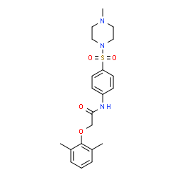 ChemSpider 2D Image | 2-(2,6-Dimethylphenoxy)-N-{4-[(4-methyl-1-piperazinyl)sulfonyl]phenyl}acetamide | C21H27N3O4S