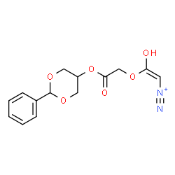 ChemSpider 2D Image | (Z)-2-Hydroxy-2-{2-oxo-2-[(2-phenyl-1,3-dioxan-5-yl)oxy]ethoxy}ethenediazonium | C14H15N2O6