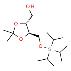 ChemSpider 2D Image | [(4R,5R)-2,2-Dimethyl-5-{[(triisopropylsilyl)oxy]methyl}-1,3-dioxolan-4-yl]methanol | C16H34O4Si