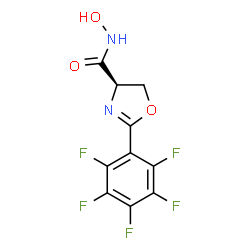 ChemSpider 2D Image | (4R)-N-Hydroxy-2-(pentafluorophenyl)-4,5-dihydro-1,3-oxazole-4-carboxamide | C10H5F5N2O3