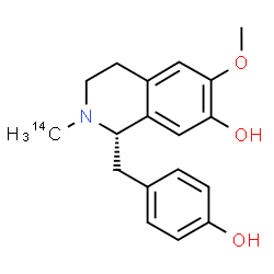 ChemSpider 2D Image | (1S)-1-(4-Hydroxybenzyl)-6-methoxy-2-(~14~C)methyl-1,2,3,4-tetrahydro-7-isoquinolinol | C1714CH21NO3