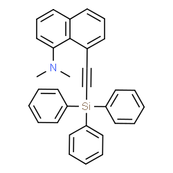 ChemSpider 2D Image | N,N-Dimethyl-8-[(triphenylsilyl)ethynyl]-1-naphthalenamine | C32H27NSi