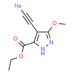 ChemSpider 2D Image | {[5-(Ethoxycarbonyl)-3-methoxy-1H-pyrazol-4-yl]ethynyl}sodium | C9H9N2NaO3