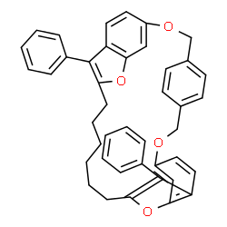 ChemSpider 2D Image | 32,33-Diphenyl-3,9,18,24-tetraoxahexacyclo[24.2.2.1~4,8~.1~7,10~.1~17,20~.1~19,23~]tetratriaconta-1(28),4(34),5,7,10(33),17(32),19(31),20,22,26,29-undecaene | C42H36O4