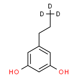 ChemSpider 2D Image | 5-[(3,3,3-~2~H_3_)Propyl]-1,3-benzenediol | C9H9D3O2