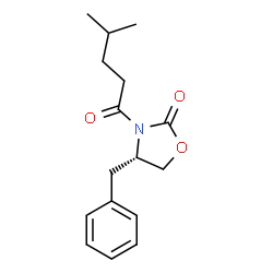 ChemSpider 2D Image | (4S)-4-Benzyl-3-(4-methylpentanoyl)-1,3-oxazolidin-2-one | C16H21NO3