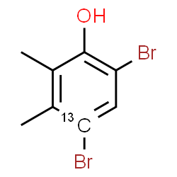 ChemSpider 2D Image | 4,6-Dibromo-2,3-dimethyl(4-~13~C)phenol | C713CH8Br2O