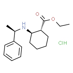 ChemSpider 2D Image | Ethyl (1R,2R)-2-{[(1R)-1-phenylethyl]amino}cyclohexanecarboxylate hydrochloride (1:1) | C17H26ClNO2